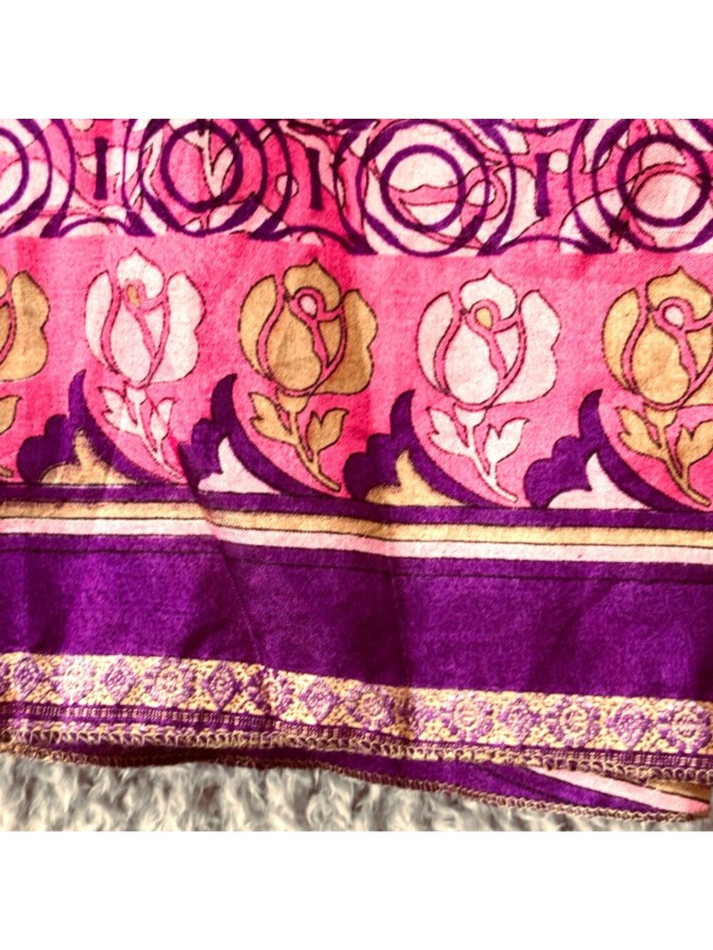 Festival Boho Wrap Midi Skirt Reversible Dopamine Size M Vibrant Purple Pink - Picture 6 of 7